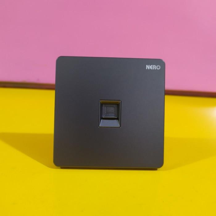 outlet data cat5e lan internet nero casa x2 grey