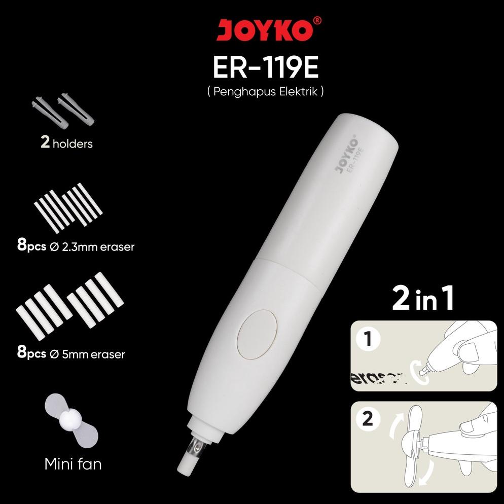 

PENGHAPUS ELEKTRIK ELECTRIC ERASER JOYKO ER-119E 2 IN 1 .