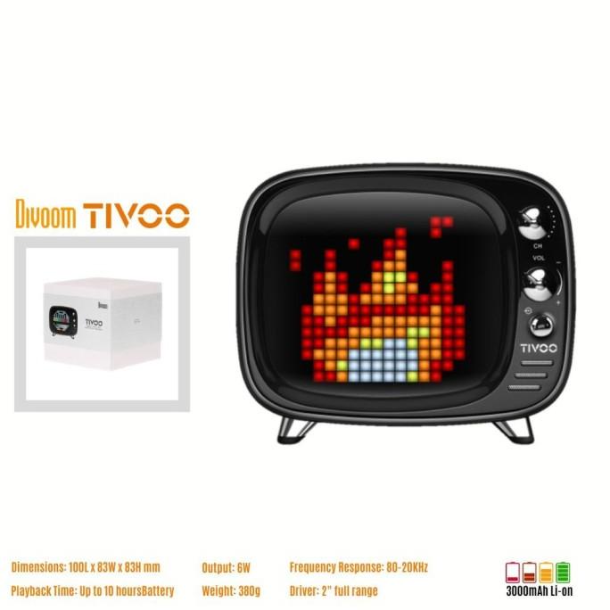 Ready Divoom Tivoo Retro Bluetooth Speaker - Pixel Art Diy Box, Rgb Ruditabuti_Shop