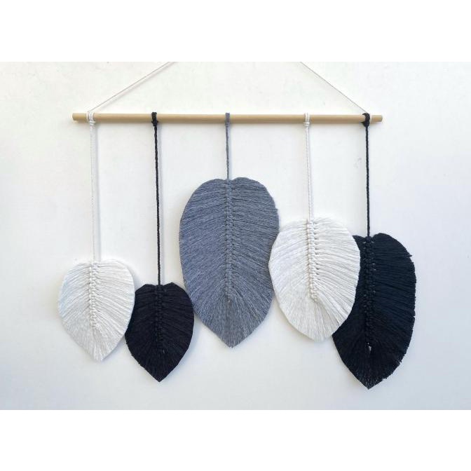 MACRAME DAUN HIASAN DINDING RUMAH DEKORASI KAMAR WALL HANGING