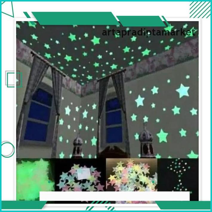 

ISI 100 PCS - STIKER BINTANG GLOW IN THE DARK / STAR WALL STICKER !!