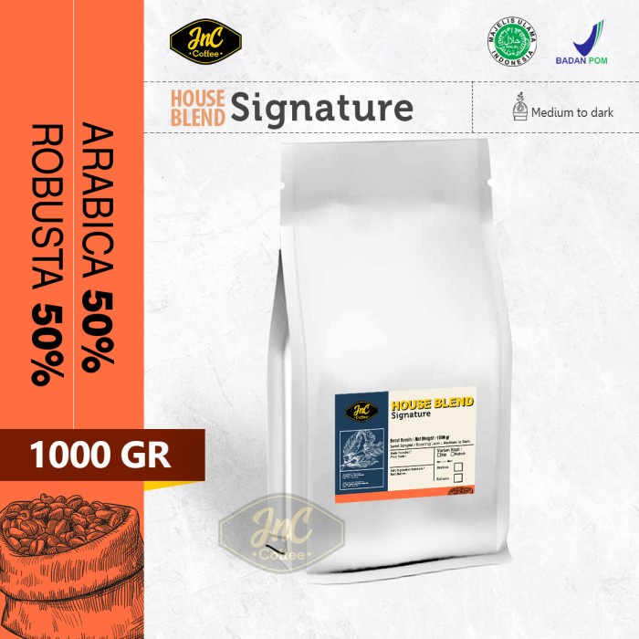 

Discount House Blend JnC Signature 1 KG 50% Biji Kopi Arabika 50% Robusta /KOPI EUBE/KOPI KAPAL