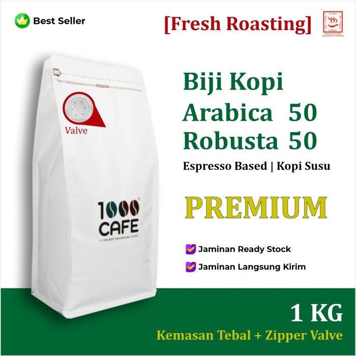 

TERLARIS Biji Kopi Blend 50:50 Premium Espresso Kopi Susu 1Kg [Kode 509] /KOPI EUBE/KOPI KAPAL