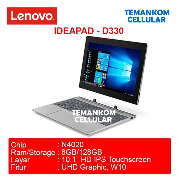 

LAPTOP LENOVO TOUCHSCREEN NOTEBOOK TAB TABLET D330 8GB RAM 128GB MMC N4020 GARANSI RESMI .