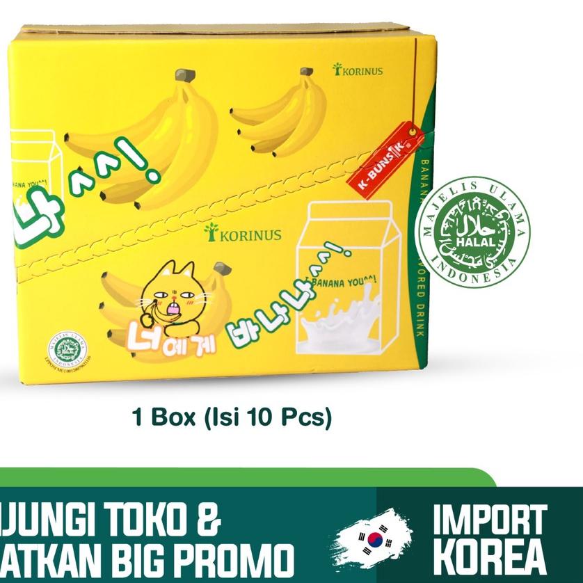 

COD | KI3 | K - BOX (10 PCS) BANANA MILK Flavored Drink /Susu Banana/Minuman Rasa Pisang/ Halal MUI