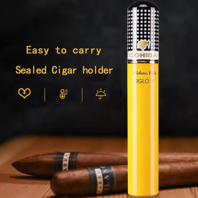 Cohiba Travel Tube Humidor Cedar Wood Humidifier Non Cod