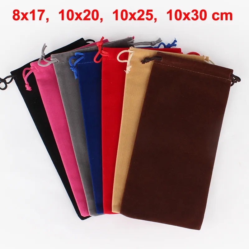 Pouch serut drawstring pouch bahan bludru untuk tempat kacamata