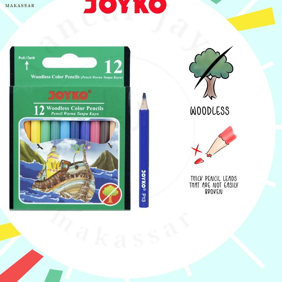 

6.6 Sale | FG2 | Woodless Mini Color Pencil Pensil Warna Joyko CP-107 12 Warna