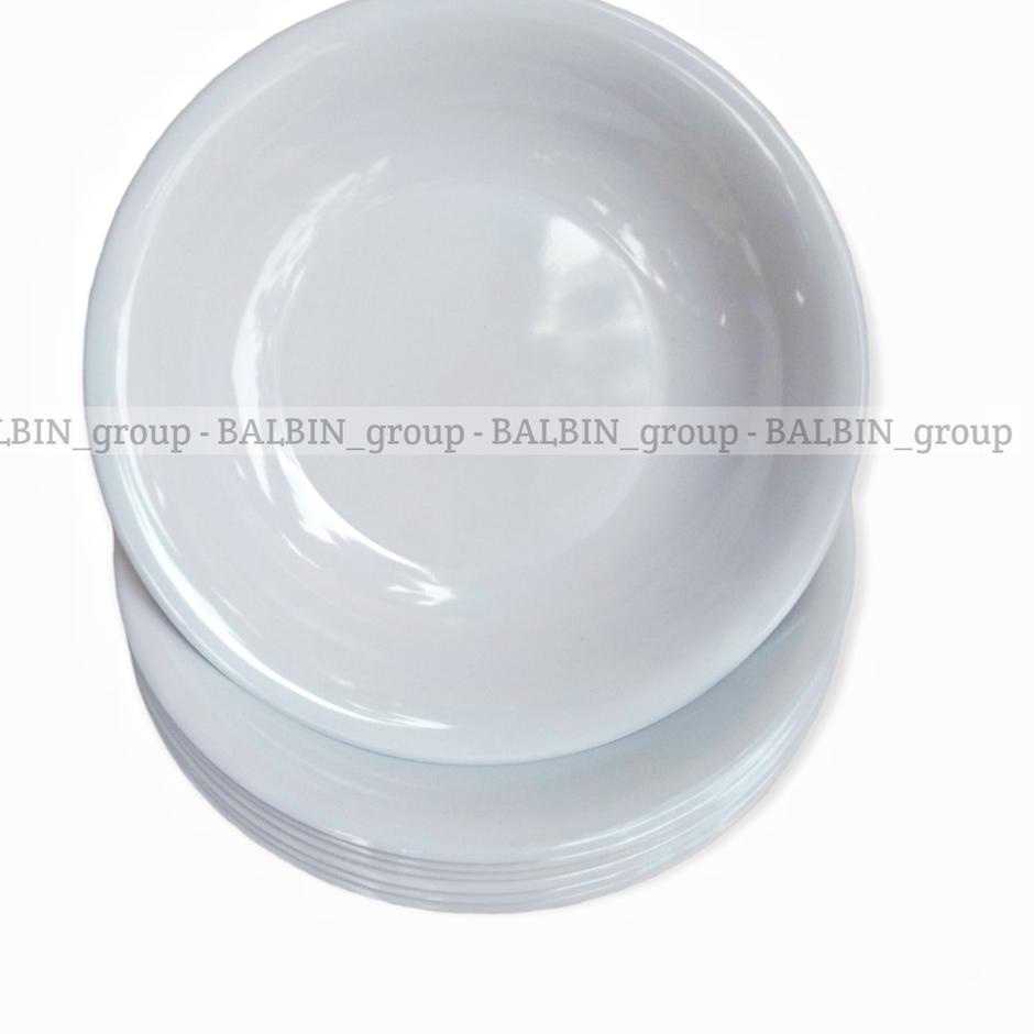 Masih fresh u1U5g 1 pcs piring makan cekung dalam 9.inc / piring makan melamin putih polos terbaru -