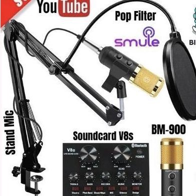 @=@=@=@=] Paket Recording Lengkap BM900 + Soundcard V8, Rekaman / Live Streaming