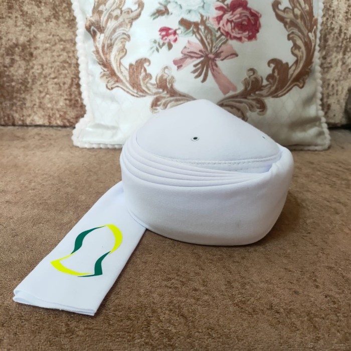 Sorban Sorban Imamah Rida Panjang - Putih - Putih, 1(A6J6) Sorban Tenun Sorban Arab Hitam Putih Surb