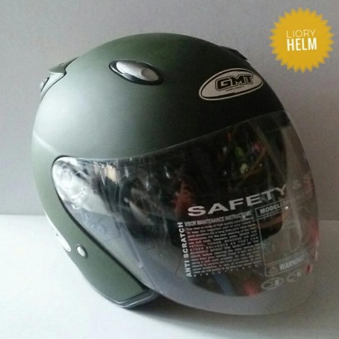 helm centro double visor termurah gmt green army doff