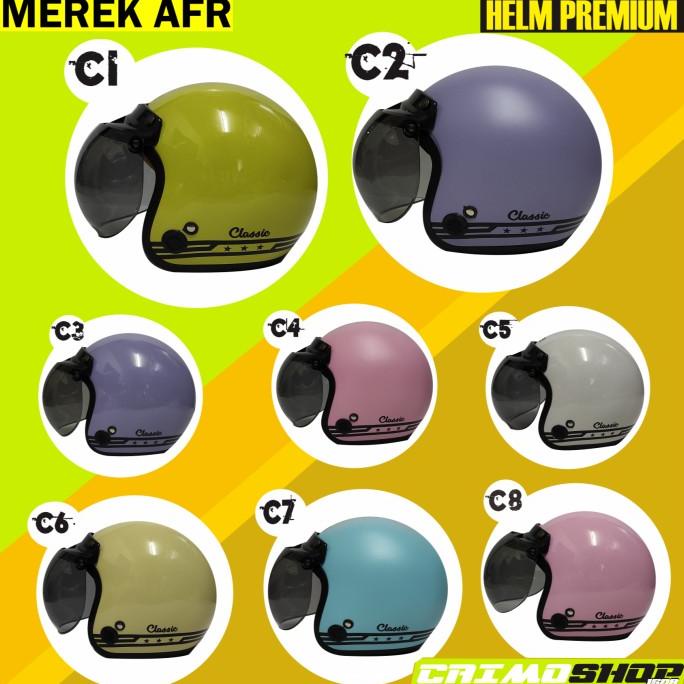 HELM RETRO BOGO POLOS LIST AFR DEWASA SNI FULL LEHER