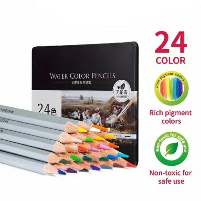 

Deli Water Color Pencils 24/36/48/72 pcs. Pensil Warna Watercolor