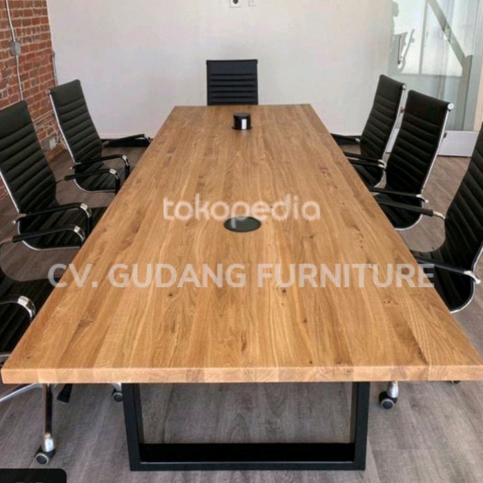 Meja Meeting Kayu Asli Mahoni Rapat Kantor Meja Makan Kayu Asli Mahoni
