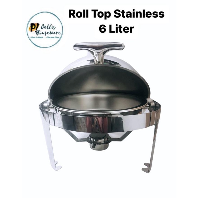 Roll Top Bulat Stainless 6 Liter - Prasmanan Roll Top ---READY---