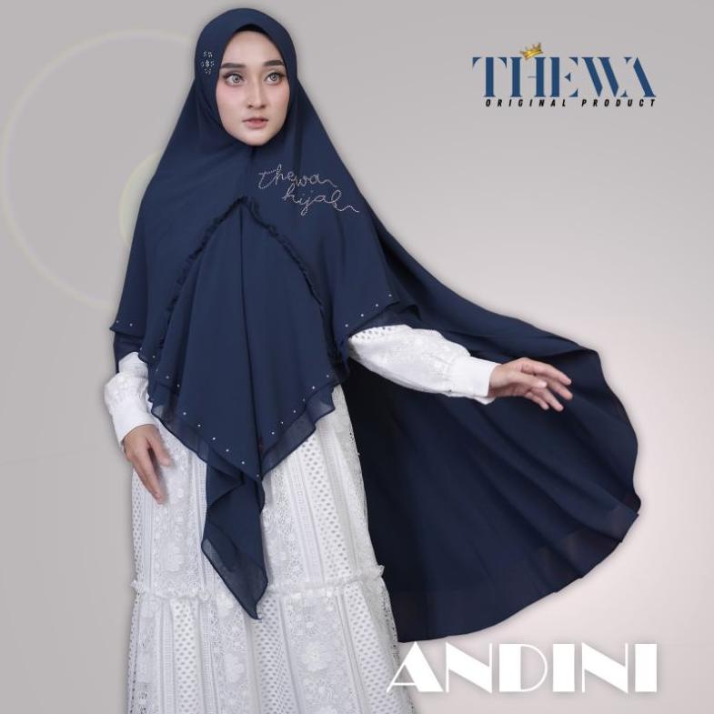 [KODE 8JHOV] Kerudung/Khimar/hijab “ Fuji ” Jumbo Lancip ORIGINAL THEWA