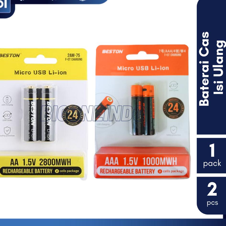 ✨MEN SALE✨ BESTON Rechargeable Batterry AA 1,5V, Beston Baterai Cas isi Ulang AAA 1,5 Volt, Batu Bat