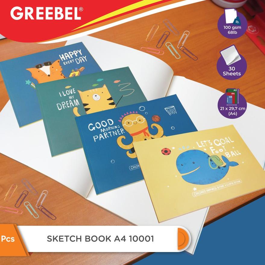 

[PRODUK-66R7R47] GREEBEL Buku Gambar Sketsa, Drawing Book SKETCHBOOK A4 10001 pvff9