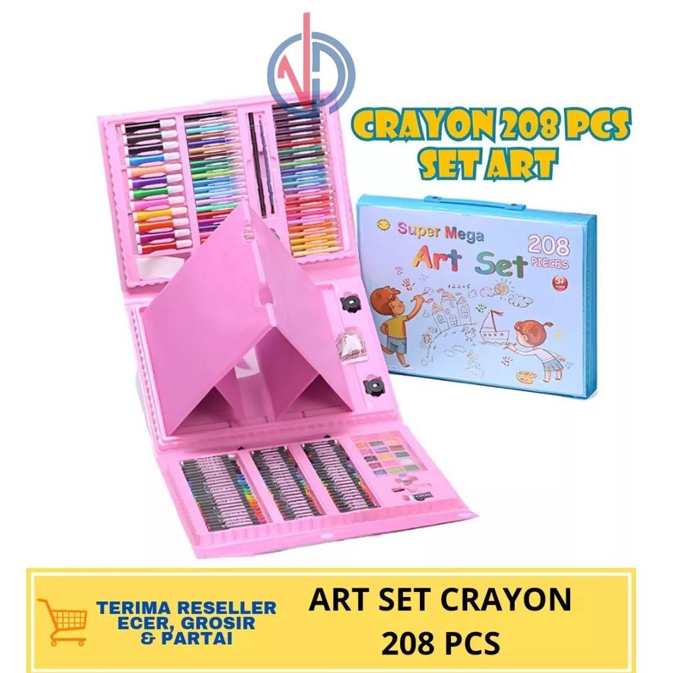 

[KODE YPVUS] ART SET CRAYON KRAYON ANAK SET ISI 208 PCS PENSIL WARNA ALAT LUKIS SET CRAYON SET VD
