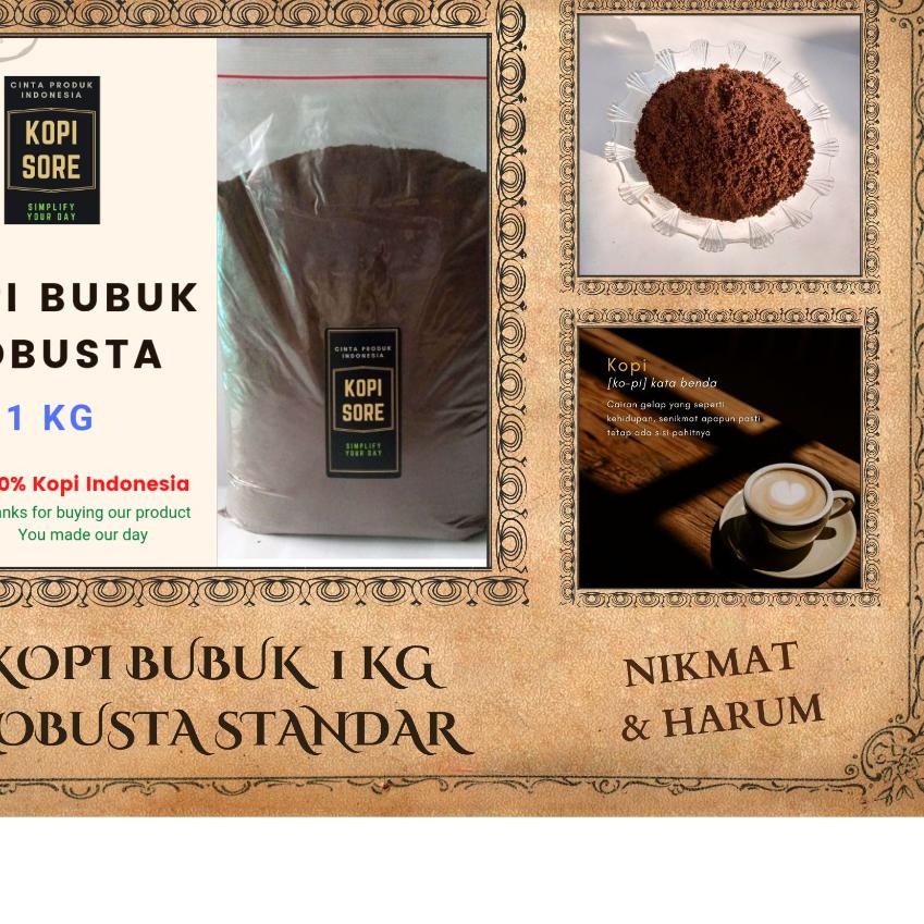 

Limited✅⭐Kopi Bubuk Robusta 1 Kg - Harga Terjangkau, Harum, Nikmat