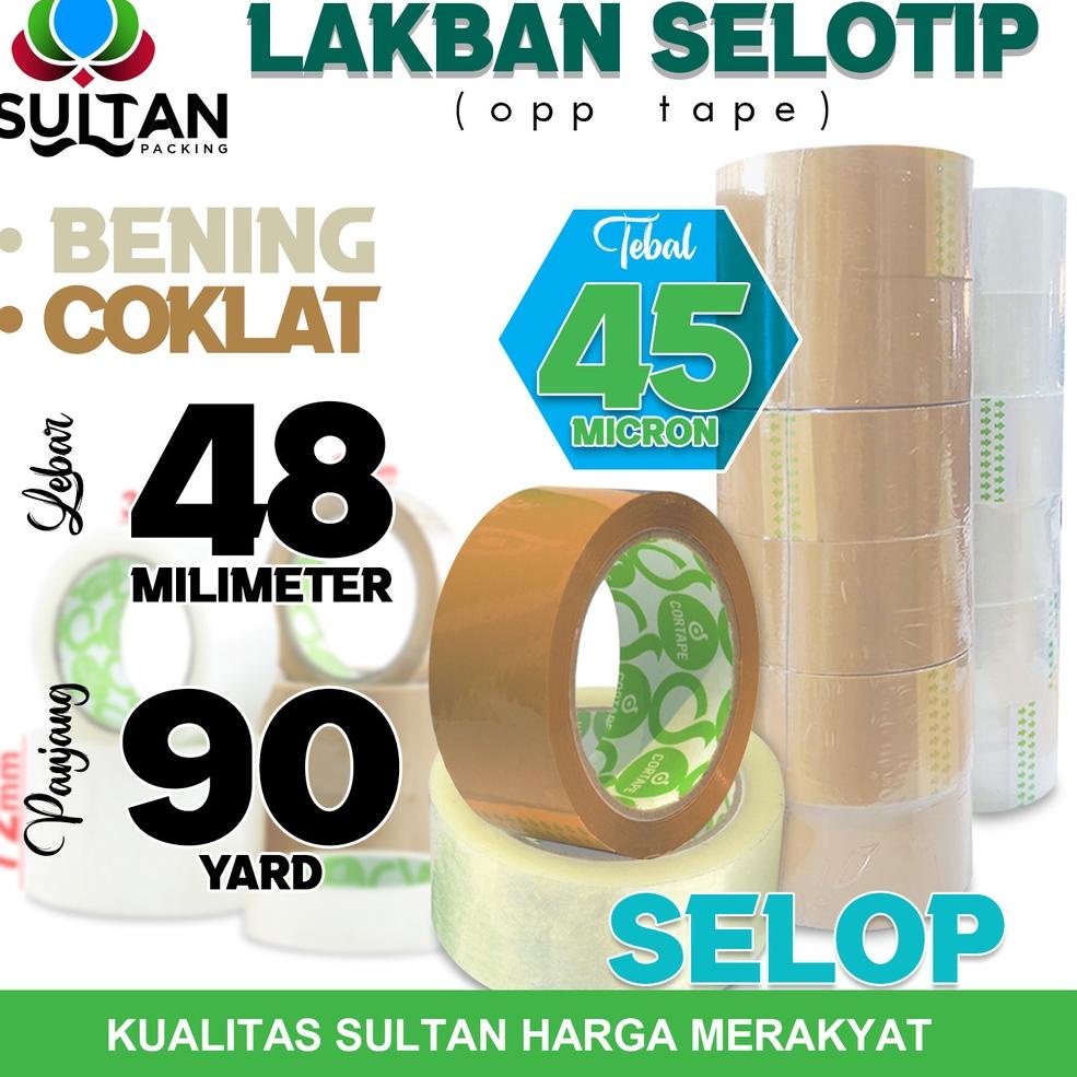 

NEW !! Lakban Isolasi Selotip 48mm x 90yard Plakban OPP Tape CORTAPE TERMURAH Varian / SELOP [KODE 31]