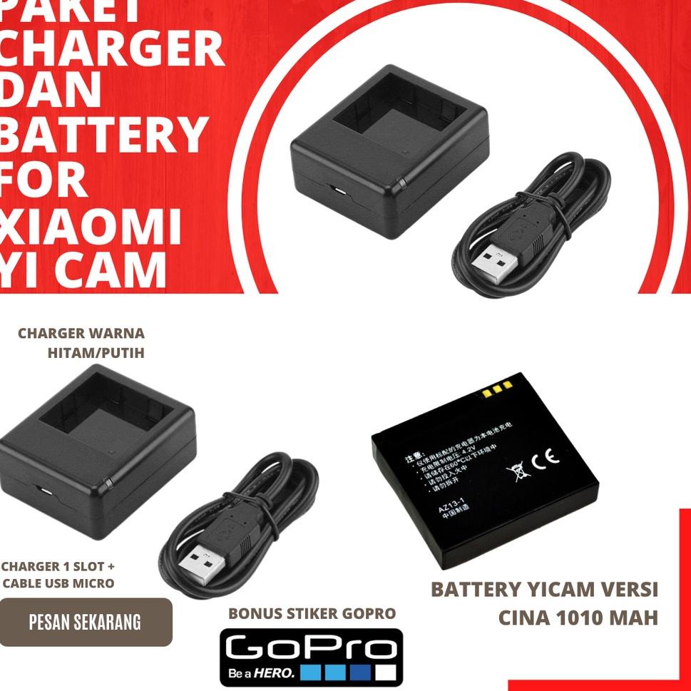 VIRAL  Paket Dual Dock Charger Dan Battery baterai cadangan xiaomi yi replacement yi basic action ca