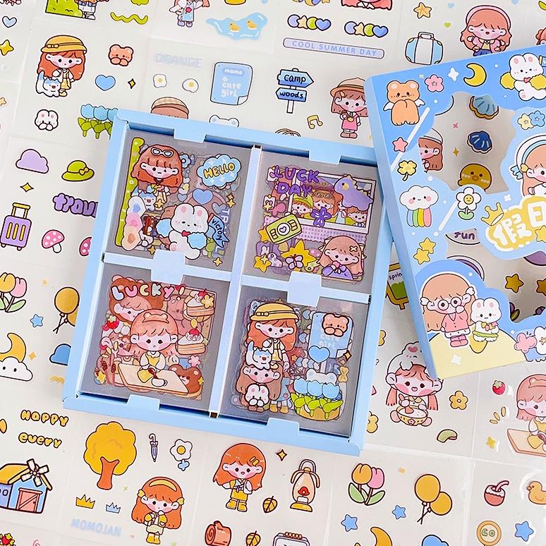 

Trendy PET Stiker Motif Kartun Korea Lucu Anti Air 1 box 100lbr 100 Lembar Stiker Motif Kartun Korea Lucu Anti Air Dekorasi Handbook Scrapbook DIY ~