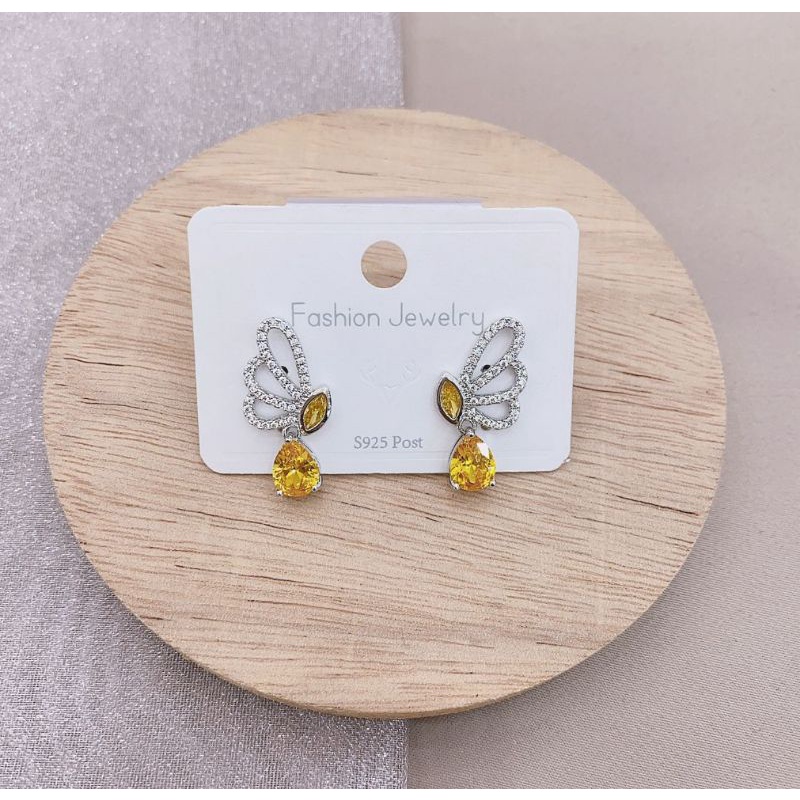 Anting Silver925 perak Anting zircon mata tanam Kilau mirip emas asli Premium Quality  Anti Karat Anti Alergi Earring at5902