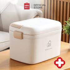 Denpasar COD BALI MINISO Double-Layer Medicine Case for Home Kotak Obat