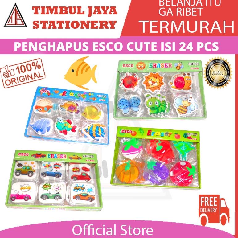 

[KJJ] Esco Penghapus / Stip / eraser / Hapusan Animal Ikan isi 1 pak 24 pcs 06crr