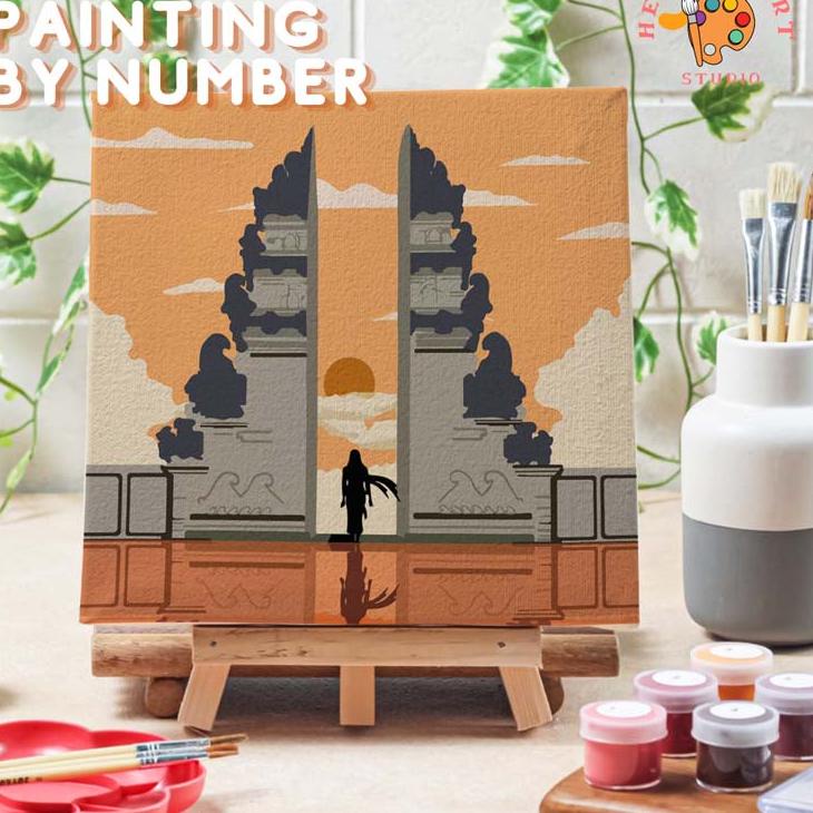 

Special terkini✣ Healingart Painting by number Kit Bali Art set Peralatan melukis anak Lukisan Pura Bali 454⛥