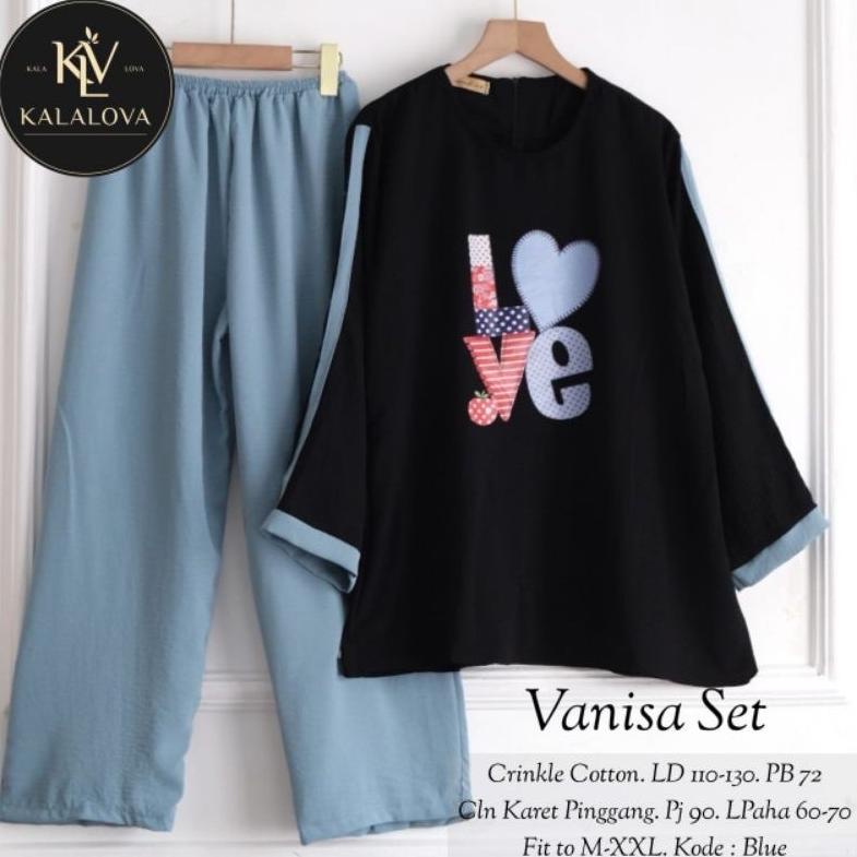 [8TQ95] VANISA SET CRINKLE PRINTING LD 110 // SETELAN VANISA // SETCEL VANISA // SETELAN KOMBINASI P