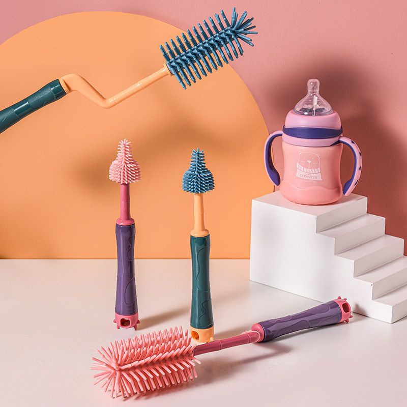 SIKAT BOTOL BAHAN SILIKON 3 IN1 sikat botol minum sikat botol susu