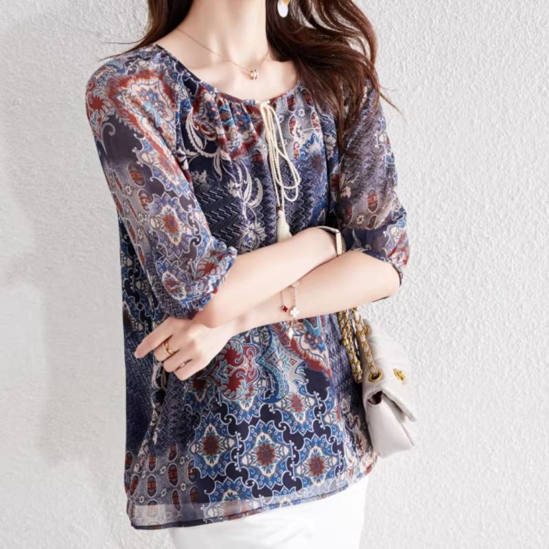 MDLV ~ 2132# Hiberta String Tie Blouse