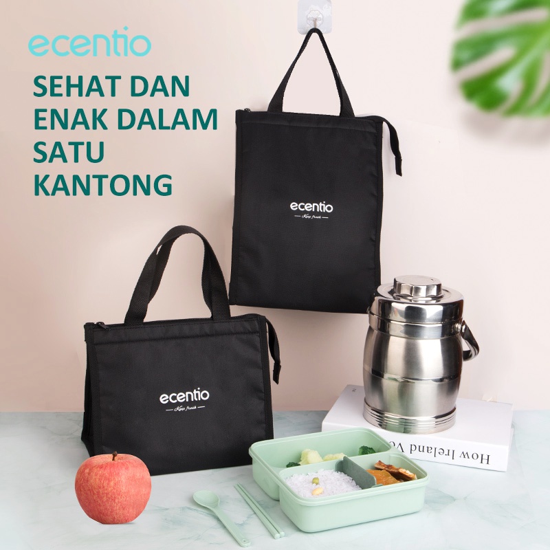 ecentio Tas Bekal Lunch Cooler Bag Box Makanan Alumunium Kotak Makan Anak