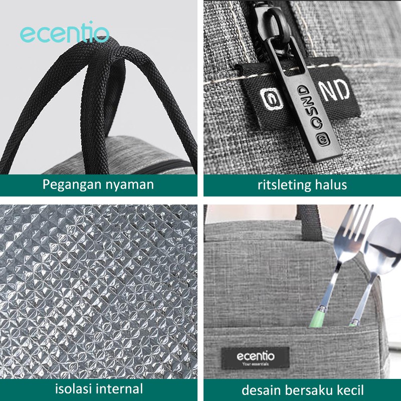 ecentio Tas Bekal Kotak Makan Oxford cloth Lunch Bag tas makanan tas kecil tas karakter