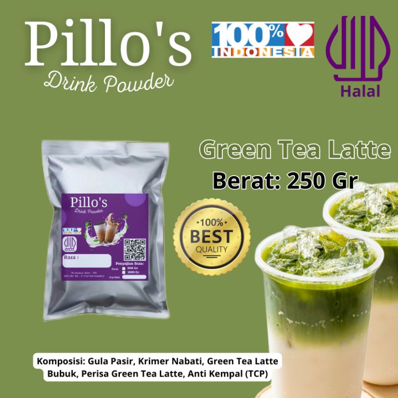 

pillos bubuk minuman green tea latte Minuman kekinian harga murah