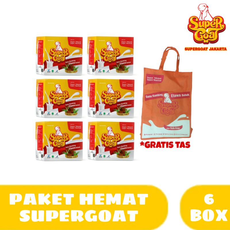 

[ PAKET HEMAT SUPER GOAT 6 KOTAK ] SUPERGOAT SUSU KAMBING ETAWA DENGAN GULA AREN