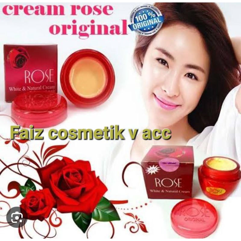 CREAM ROSE WHITENING / ROSE NATURAL ORIGINAL BPOM SUPER POT/ Cream rose whait original 100%.