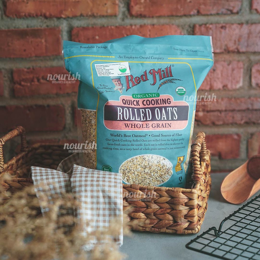 

Bob's Red Mill, Organic Quick Cooking Rolled Oats, Whole Grain (907 g)-JktBar