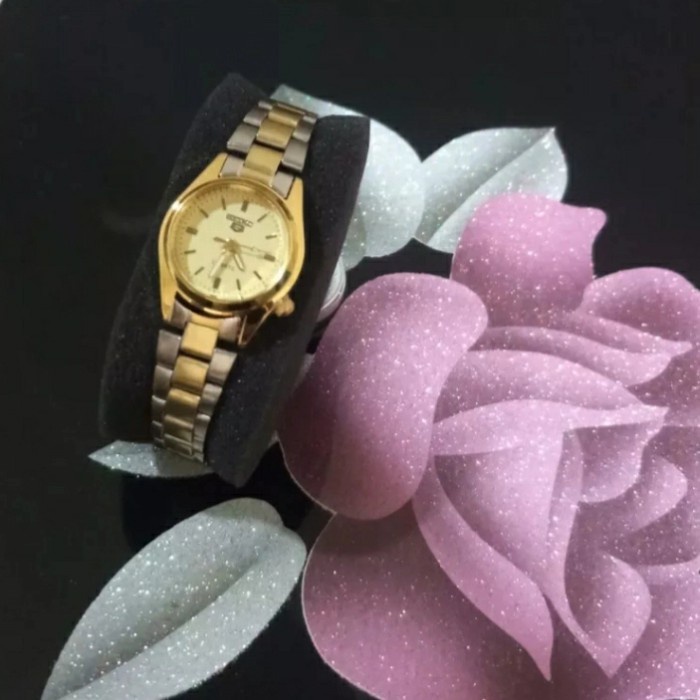 Jam Tangan Seiko 5 rantai combi combi kuning Elegan Simple Perempuan Terbaik Terbaru Kekinian S8I8 B