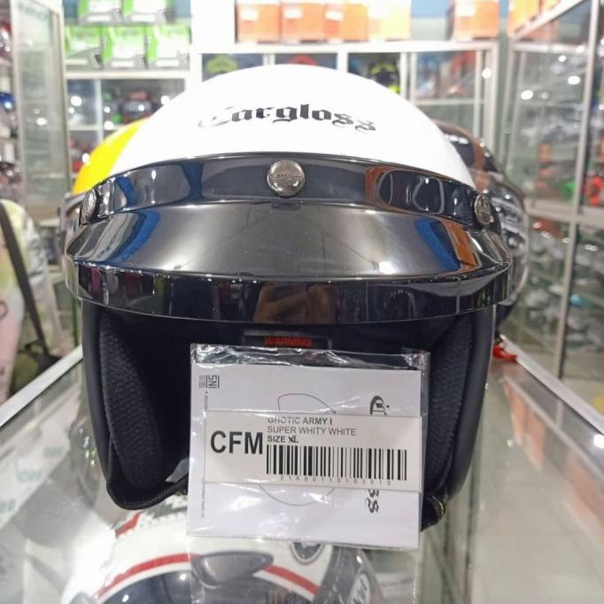 Helm Cargloss Retro Putih Original