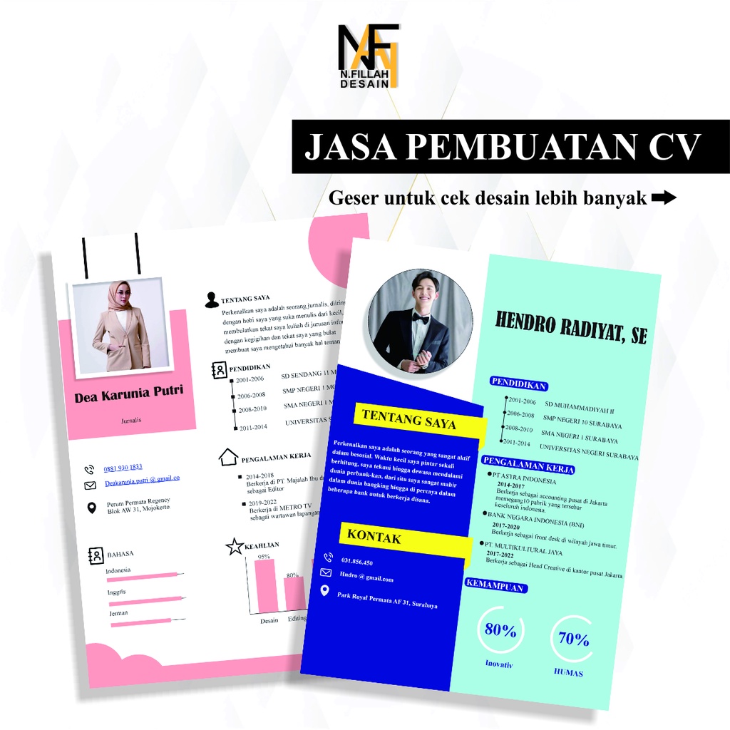 JASA PEMBUATAN CV/PORTOFOLIO/LAMARAN KERJA