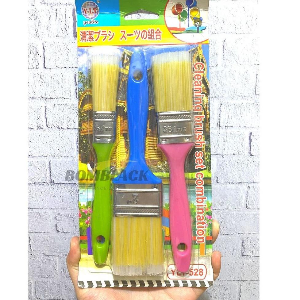 

[SHOPEE] Kuas Cat Tembok Cat Minyak 3 pcs 25,4mm 1,5 inch 2 inch Warna MURAH [KODE 70]