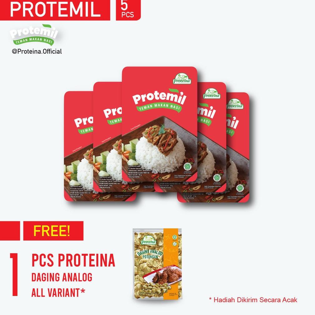 

(♥C6369] Protemil 5pcs + FREE 1pcs Proteina Daging Analog