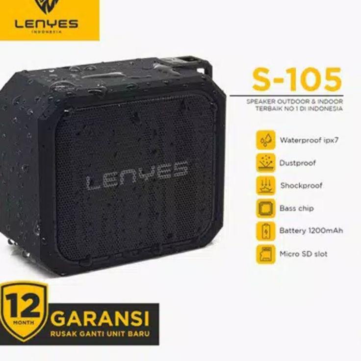 Pengemasan SPEAKER BLUETOOTH LENYES S105 WATERPROOF ORIGINAL 100% LENYES WIRELESS PORTABLE SPEAKER B