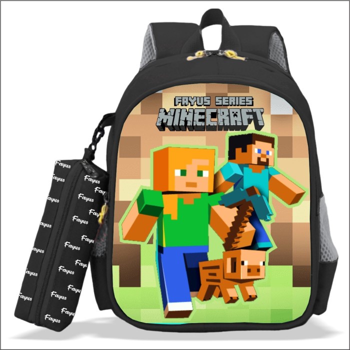 Tas Ransel Anak Laki Laki Laki Laki Karakter Kartun Minecraft Ransel B5F1 Best Seller Trendy Keren a