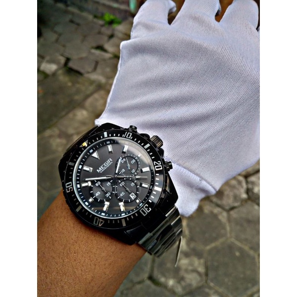 Jam tangan pria MEGIR chronograph original
