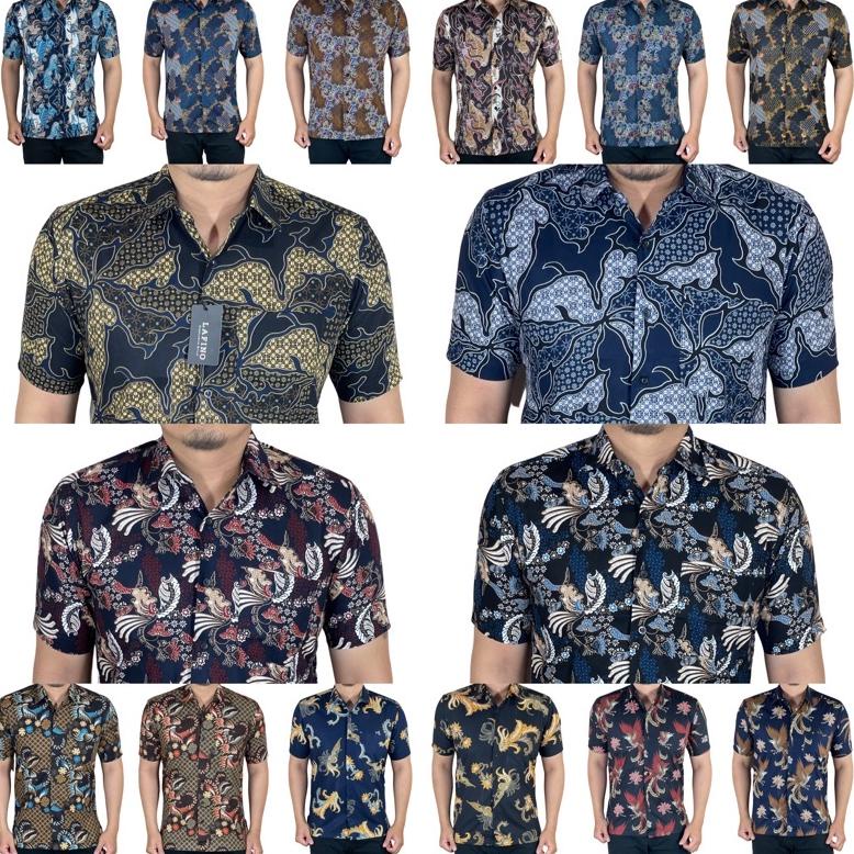 ✔✔SALE✔✔  LAFINO BATIK (A18-25) KEMEJA BATIK MODERN PRIA DEWASA ATASAN BATIK REGULER FIT PRIA KATUN 